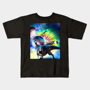 Digital Space Dinosaurs Kids T-Shirt